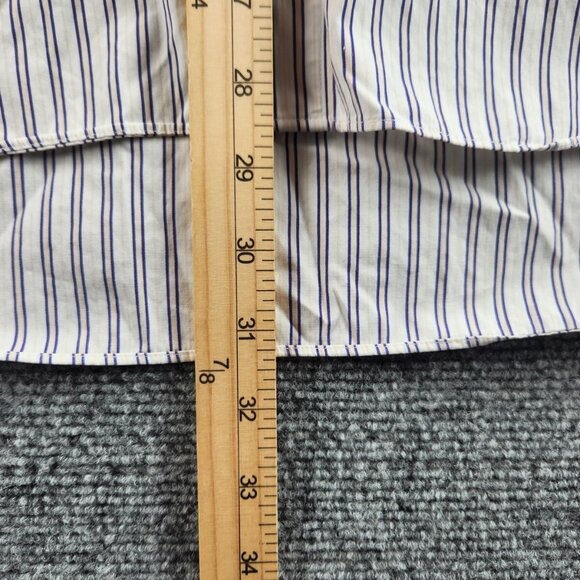 David Donahue Button Up Long Sleeve Striped Colorful Purple Yellow 15.5 32/33 - Picture 4 of 14